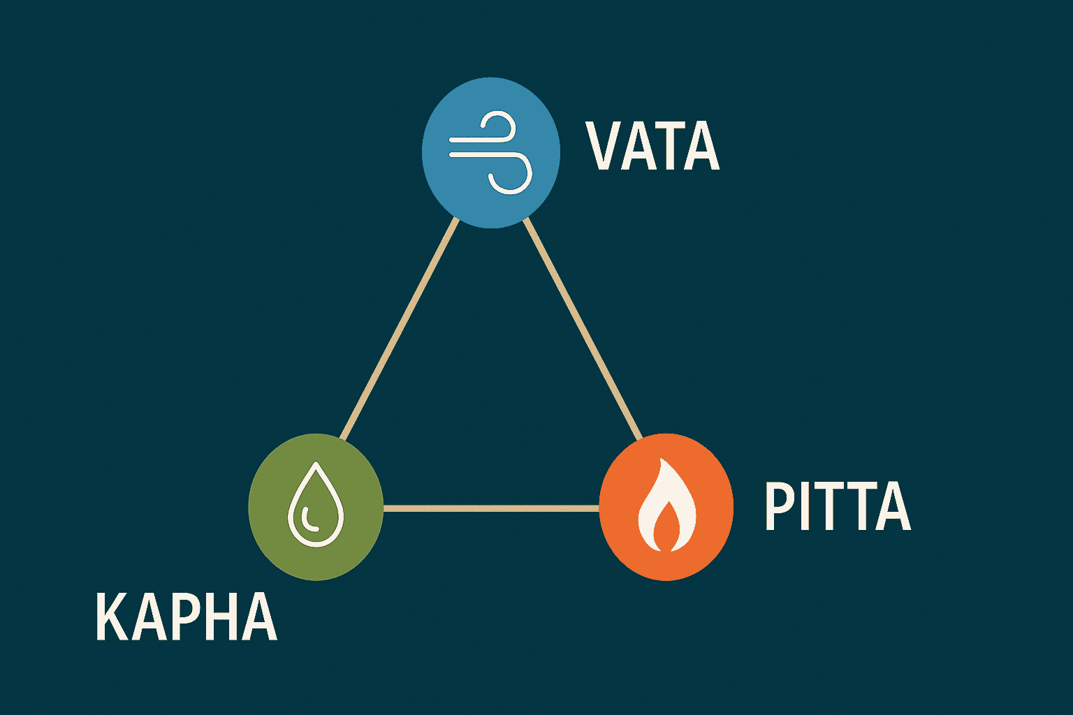 A diagram of different elements Vata, Kapha, Pitta WhatIsAndHowTo.com